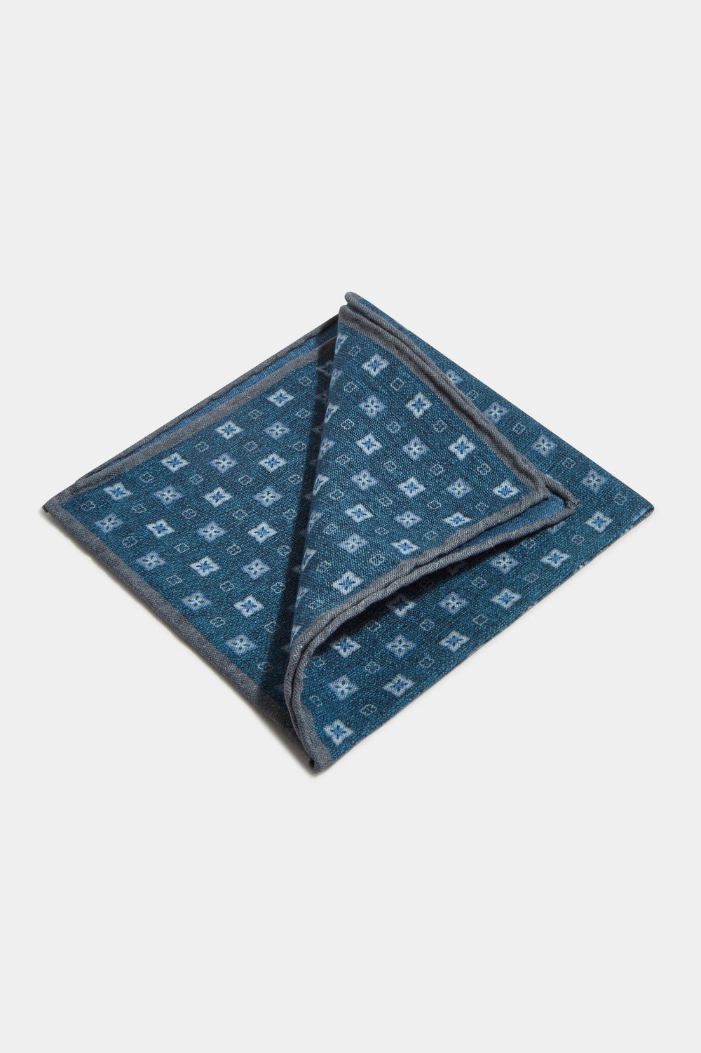 Blue fancy reversible pocket square - Made in Italy