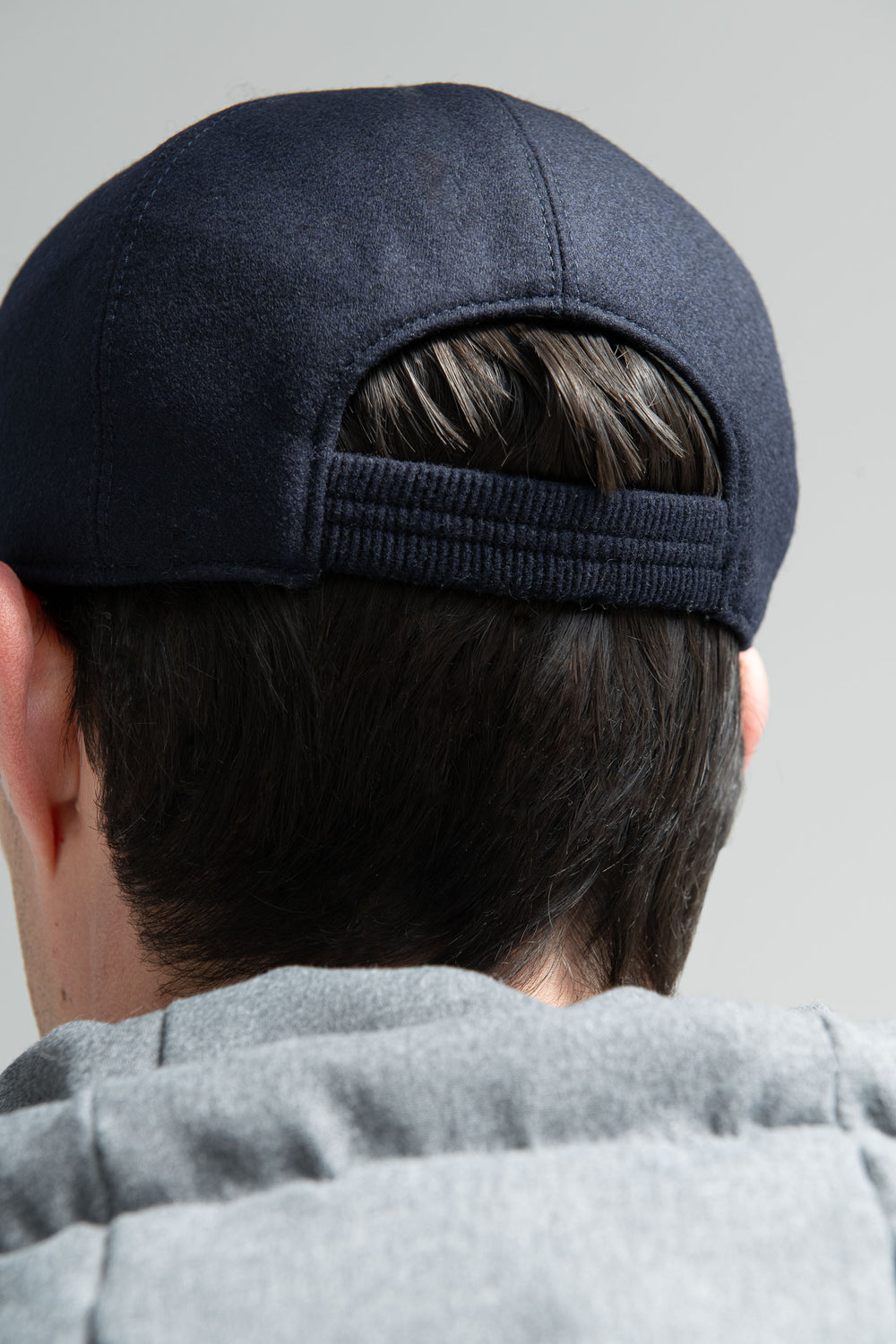 Casquette de baseball en flanelle bleue - Made in Italy