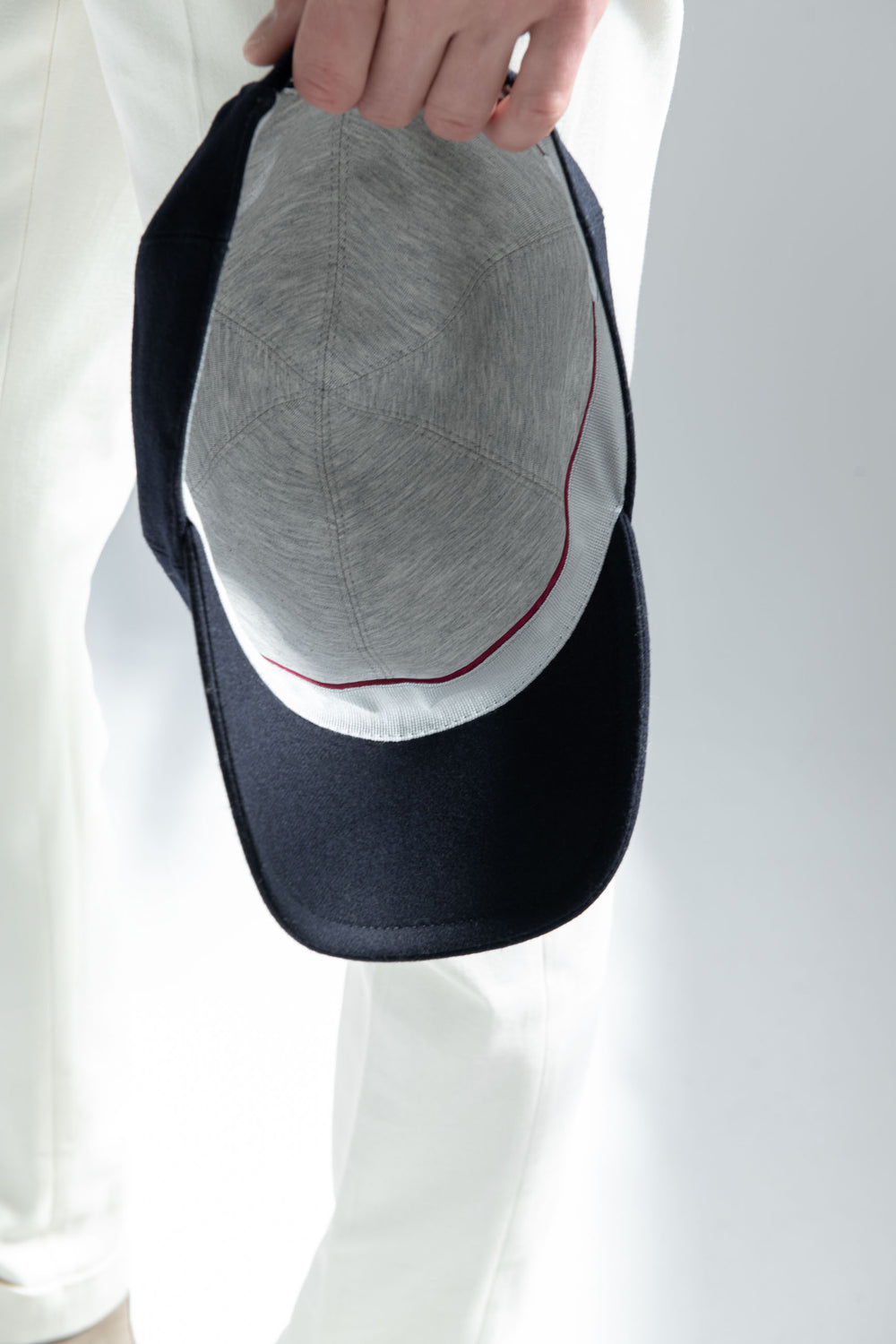 Casquette de baseball en flanelle bleue - Made in Italy