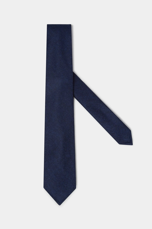 Blue flannel tie - Made In Italy