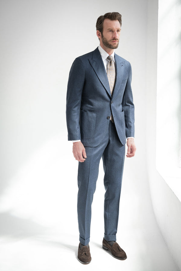 Blue houndstooth suit "Soragna Capsule Collection" - Made in Italy