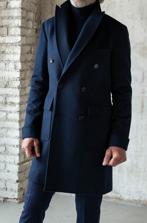 WOOLEN BLUE COAT | Made in Italy | Pini Parma