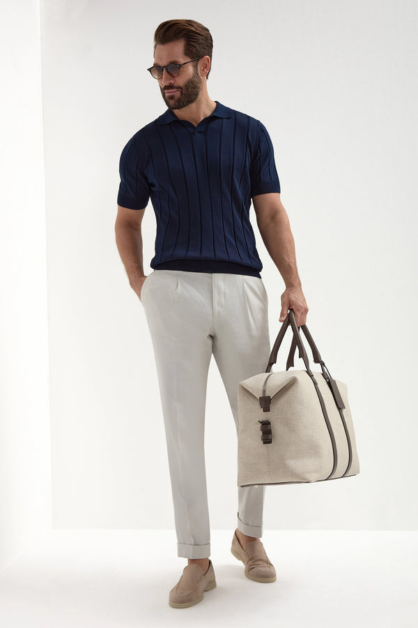 Blue Ribbed Polo, Knit Polo Blue, cotton knitted polo, cotton ribbed blue polo, Blue Ribbed Knit Polo, Polo blu a coste, Polo blu a maglia, Polo in cotone a maglia, Polo blu in cotone a coste, Polo blu a maglia, Polo bleu côtelé, Polo bleu tricoté, Polo coton tricoté, Polo bleu coton côtelé, Polo bleu