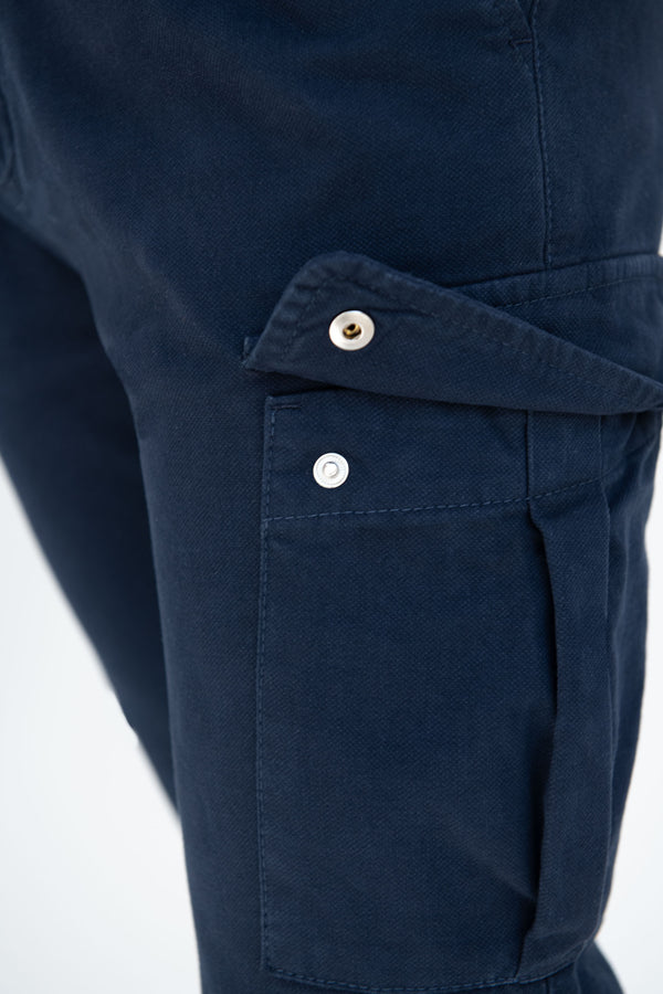 Cargo Trousers in Italian Cotton, High Rise Italian Cargo, Blue Cotton Cargo Trousers, Pantaloni cargo in cotone italiano, pantaloni cargo italiani a vita alta, pantaloni cargo in cotone blu, Pantaloni cargo in cotone italiano, pantaloni cargo italiani a vita alta, pantaloni cargo in cotone blu