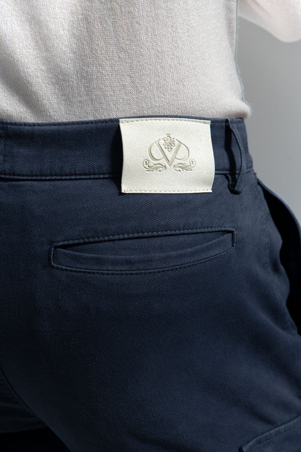 Cargo Trousers in Italian Cotton, High Rise Italian Cargo, Blue Cotton Cargo Trousers, Pantaloni cargo in cotone italiano, pantaloni cargo italiani a vita alta, pantaloni cargo in cotone blu, Pantaloni cargo in cotone italiano, pantaloni cargo italiani a vita alta, pantaloni cargo in cotone blu