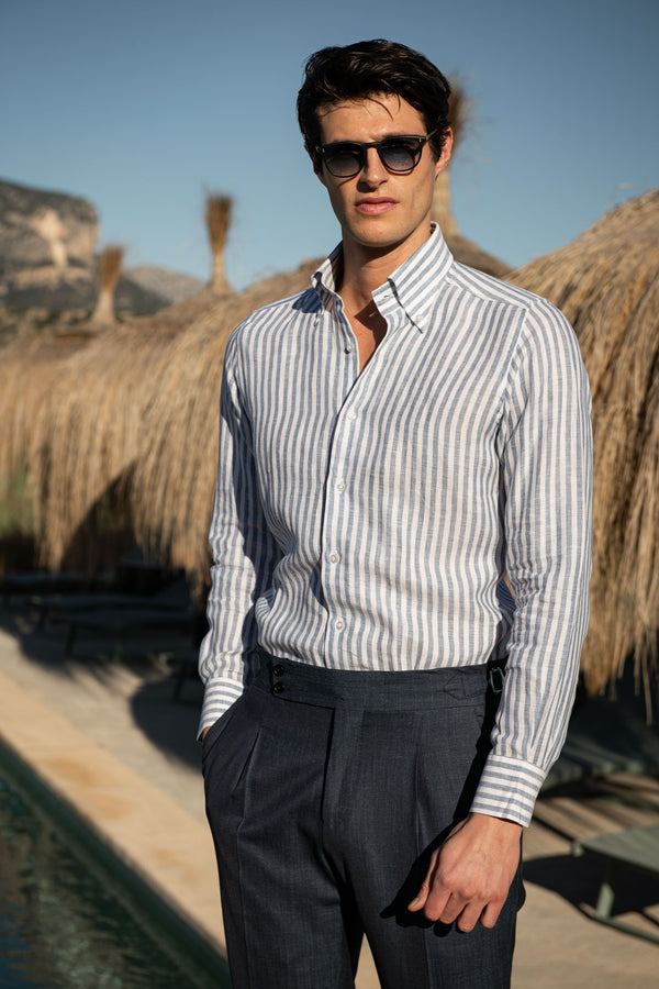 Button down linen shirt, Blue linen summer shirt, Blue Button down summer shirt, linen shirt, Striped Linen Shirt, Camicia di lino con bottoni, camicia estiva di lino blu, camicia estiva con bottoni blu, camicia di lino, camicia di lino a righe, Chemise en lin boutonnée, Chemise d'été en lin bleu, Chemise d'été boutonnée bleue, Chemise en lin, Chemise en lin rayée, 