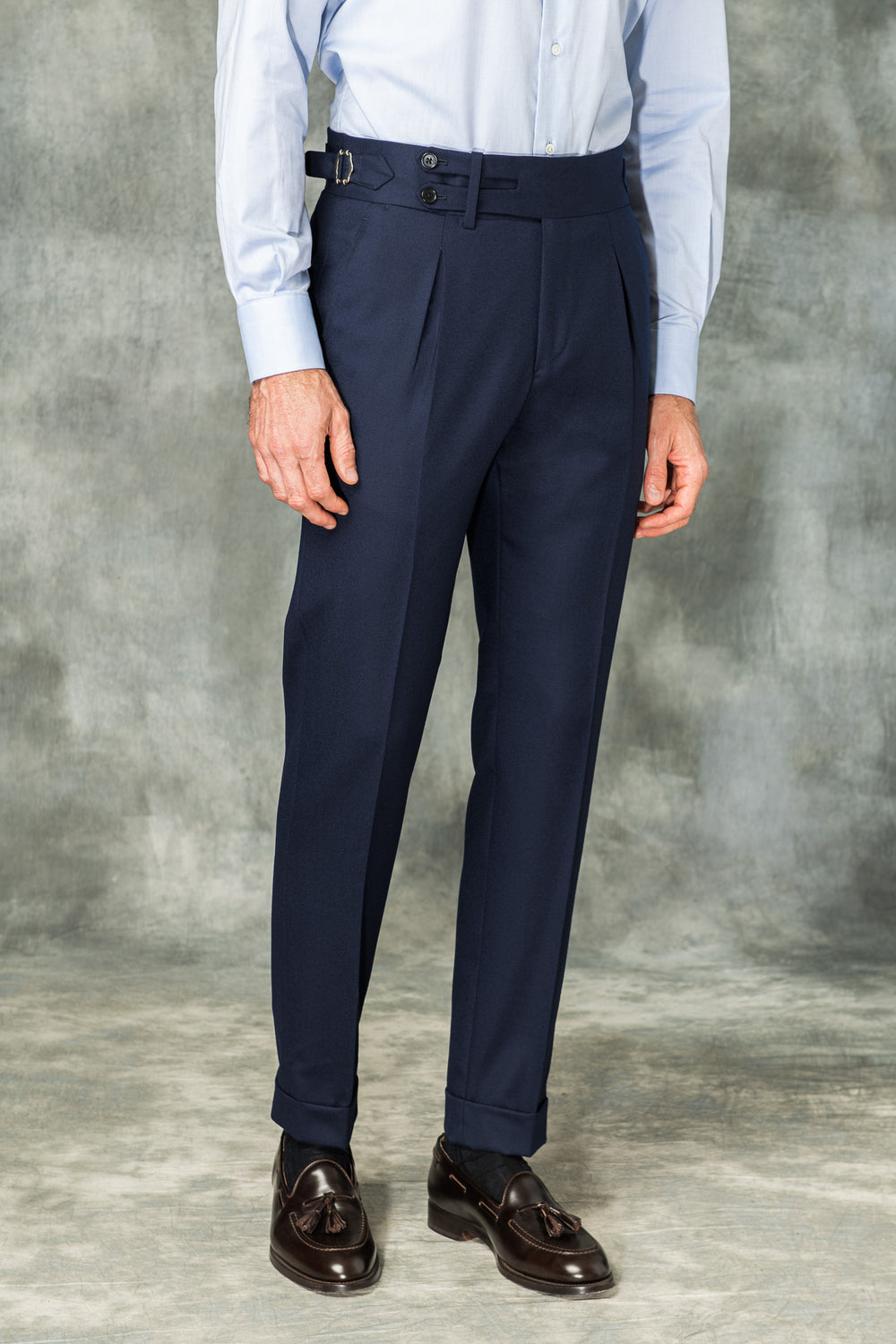 Pantalon en flanelle bleu Limited Edition – Made in Italy