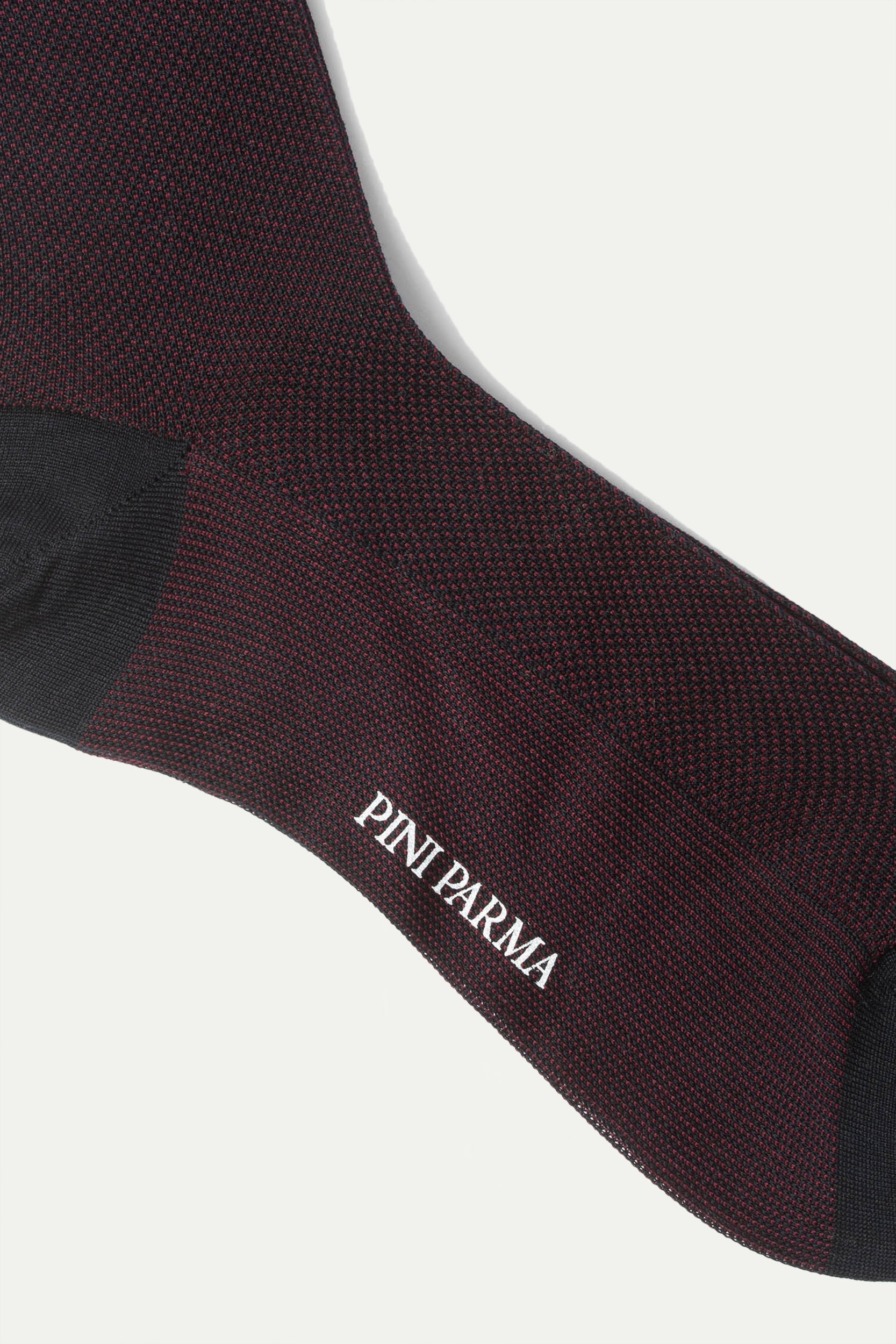 Bordeaux micro fancy short socks Made in Italy