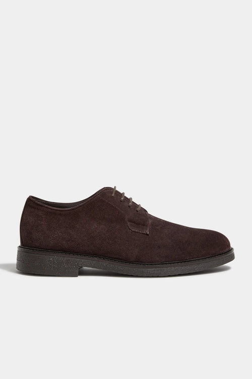 Derby en daim marron - Made in Italy