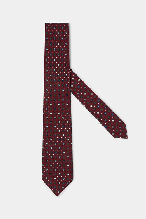 Burgundy fancy silk tie - Made In Italy