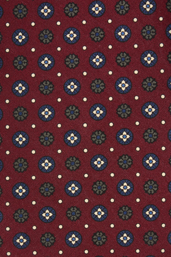 Burgundy fancy silk tie - Made In Italy