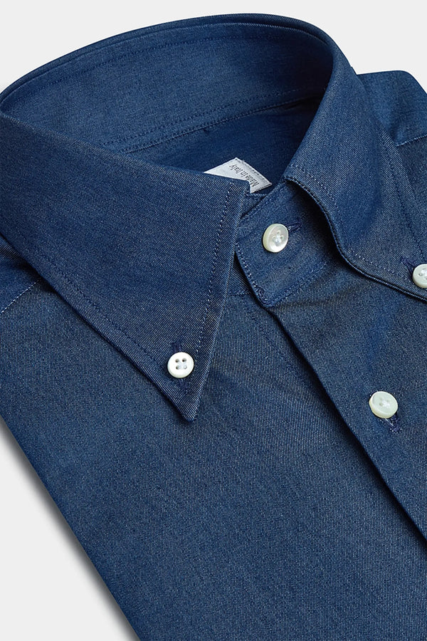 Button down denim shirt, Italian denim shirt, luxury denim shirt, premium button-down shirt, stylish men’s denim shirt, handcrafted Italian denim shirt, classic blue denim shirt, casual denim shirt made in Italy, chemise en denim à boutons italienne, chemise en denim de luxe, chemise bleu denim classique, chemise en denim faite à la main en Italie, camicia in denim con bottoni, camicia in denim di lusso, camicia in denim italiana.