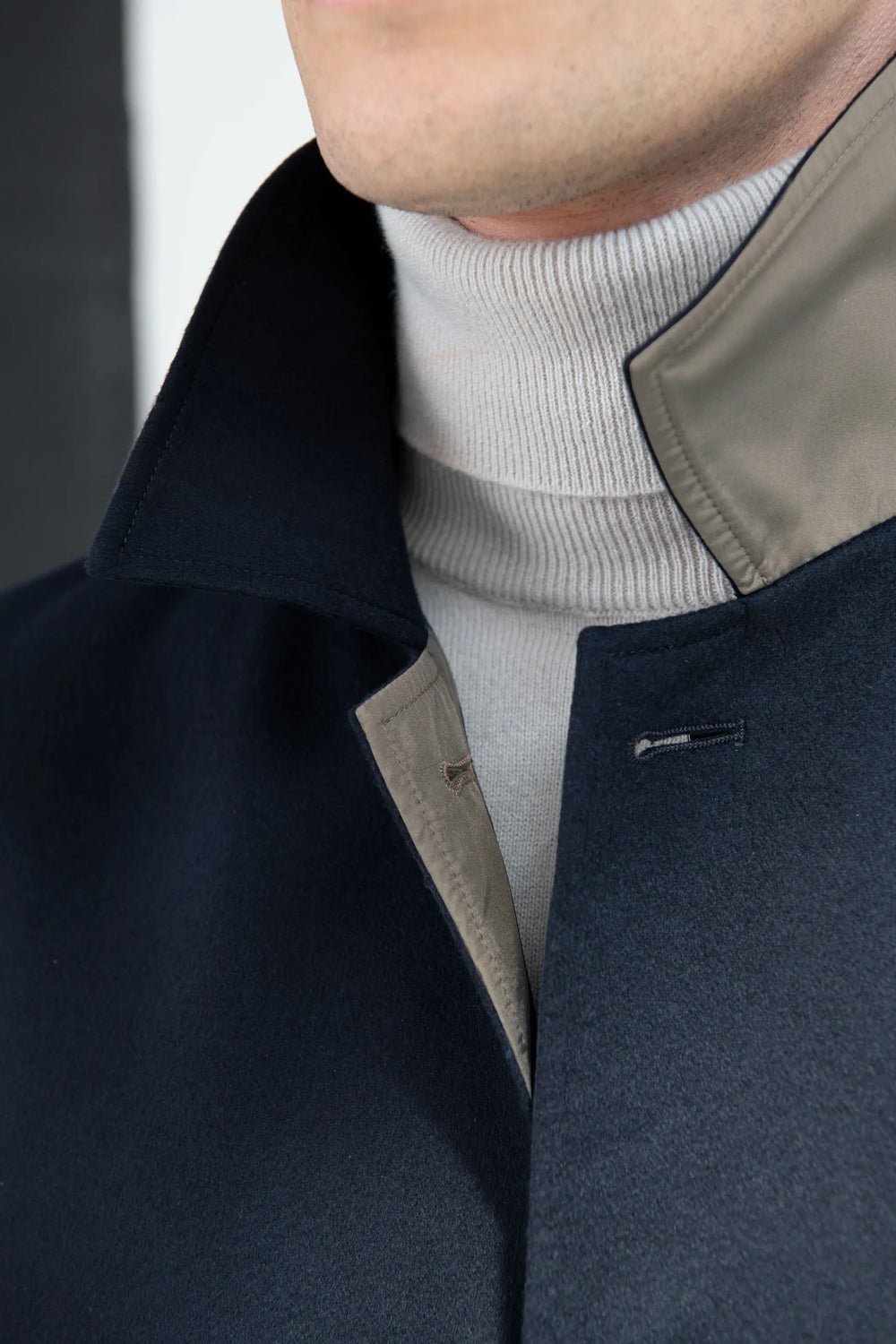 Manteau réversible en cachemire bleu - Made in Italy