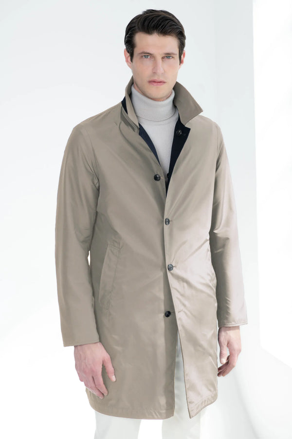 Manteau réversible en cachemire bleu - Made in Italy