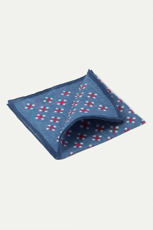 Denim fancy reversible pocket square - Made in Italy