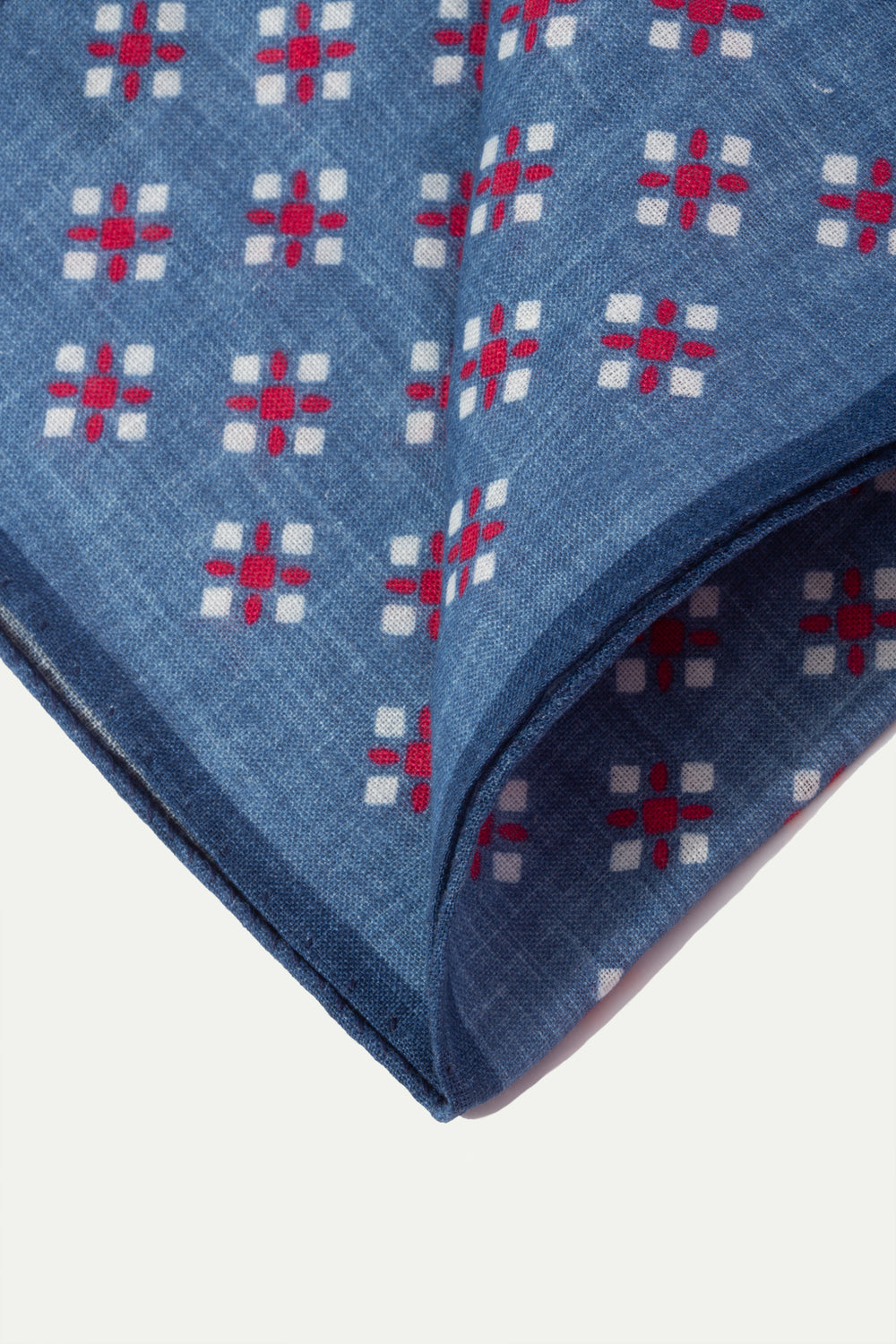 Denim fancy reversible pocket square - Made in Italy