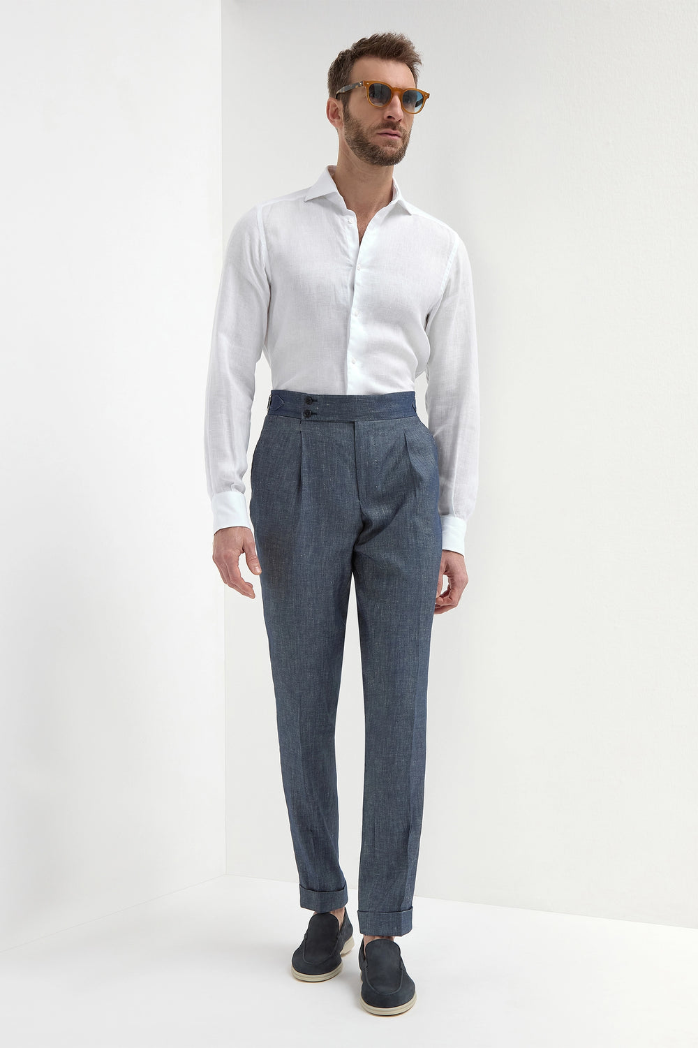 Denim stretch Soragna trousers  - Made in Italy