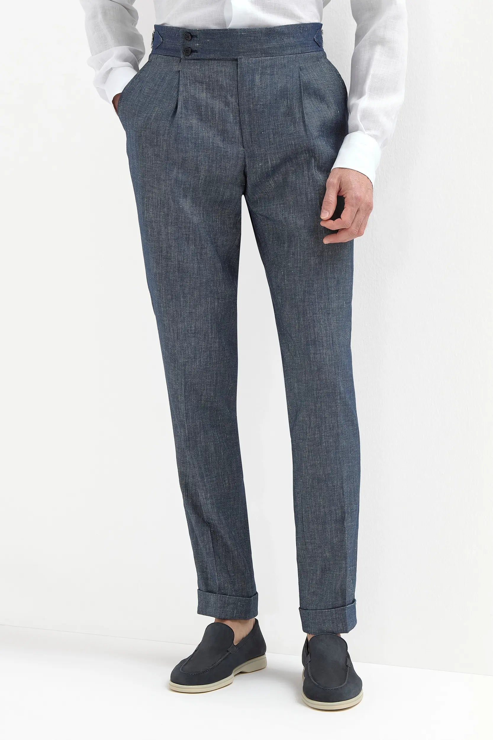 Denim stretch Soragna trousers  - Made in Italy