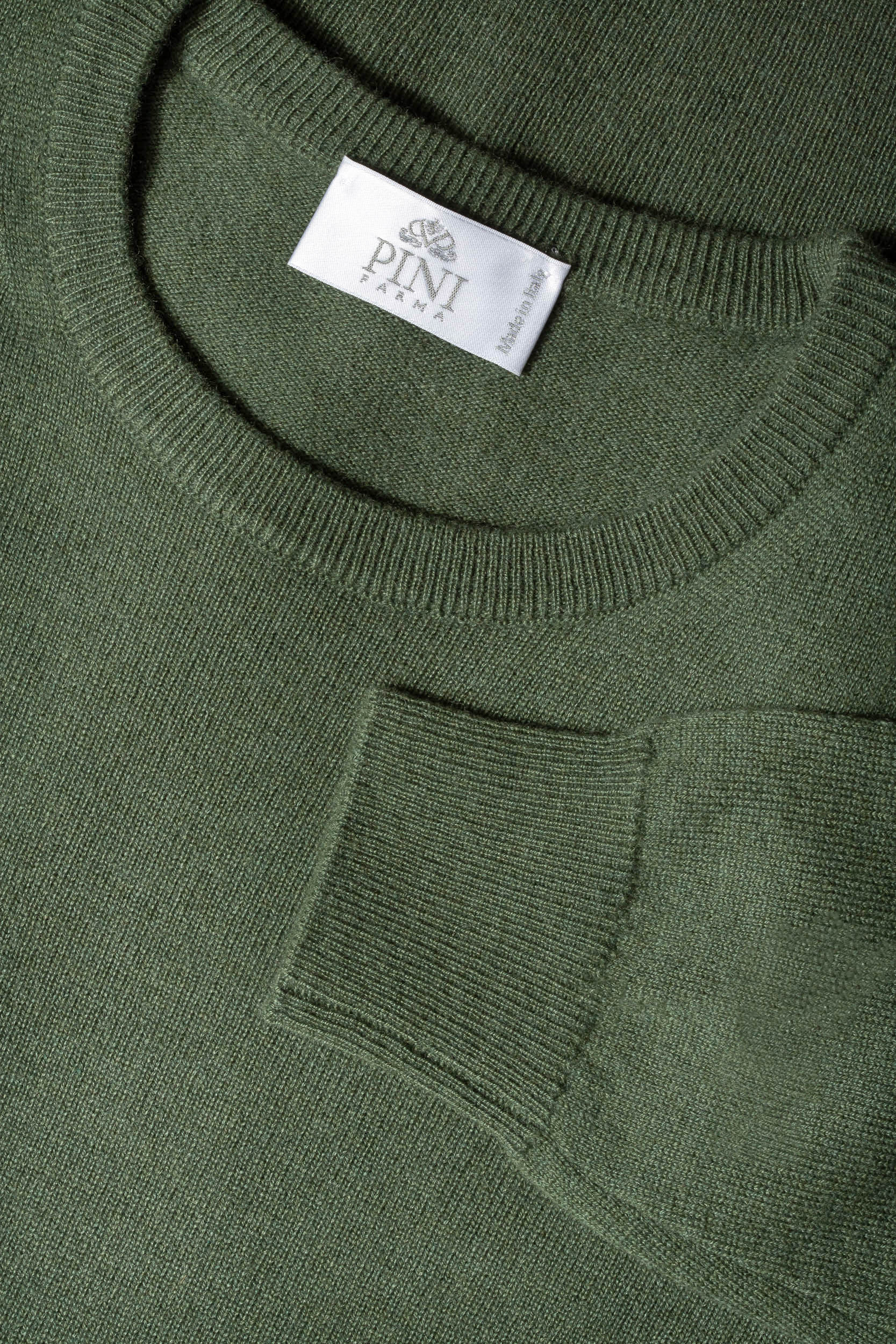Green cashmere round neck – Made in italy