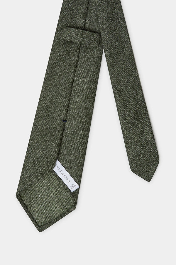 Green flannel tie - Made In Italy