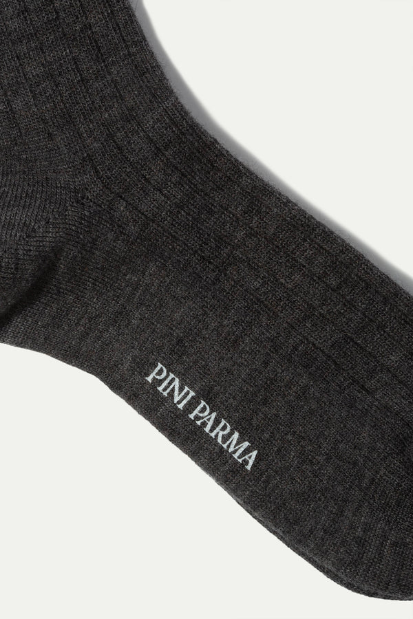 Grey - Super durable Wool short socks - Made in Italy