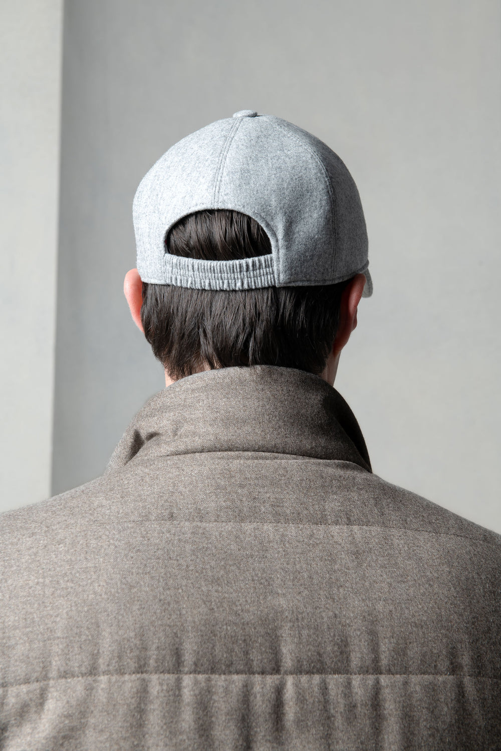 Grey flannel baseball cap - Made in Italy