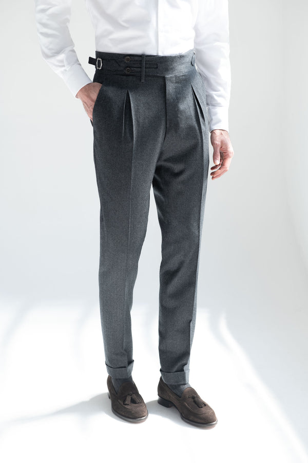 Pantaloni in flanella grigia Limited Edition - Made in Italy