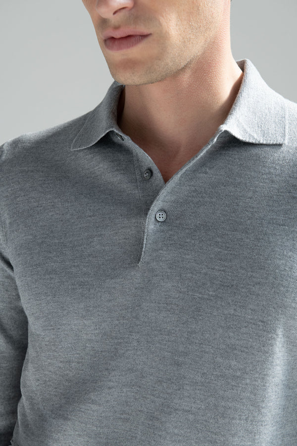 Men wool polo, Merino Wool Polo, Grey Polo in Merino Wool, Gran Sasso Merino wool Polo, Polo en laine pour homme, Polo en laine mérinos, Polo Gris en laine mérinos, Polo en laine mérinos Gran Sasso, Polo da uomo in lana, polo in lana merino, polo in lana merino grigio, polo in lana merino Gran Sasso,
