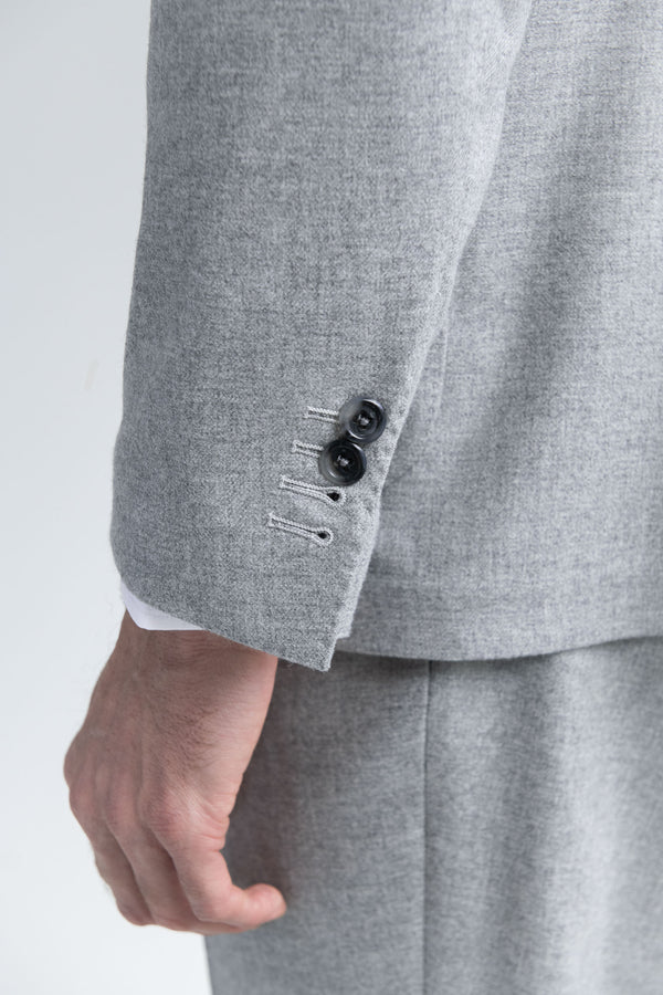 Grey wool and cashmere double breasted suit - Made in Italy