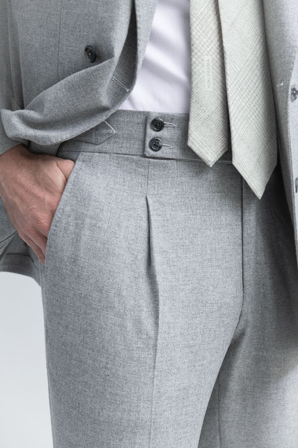 Grey wool and cashmere double breasted suit - Made in Italy