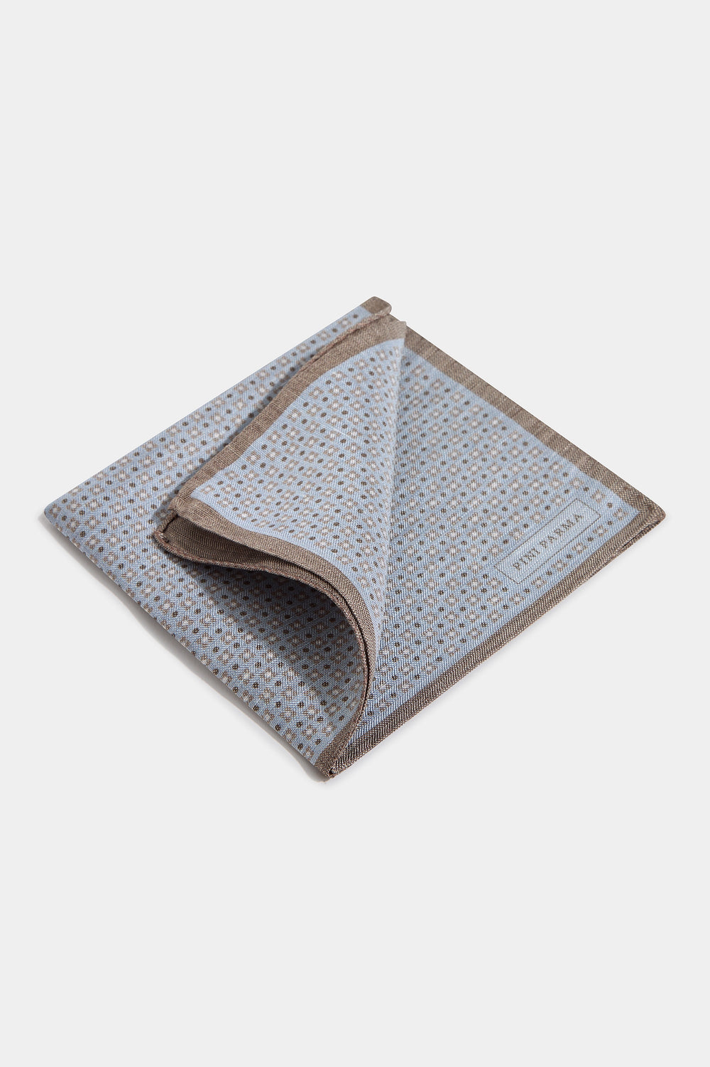 Sky grey micro fancy reversible pocket square - Made in Italy