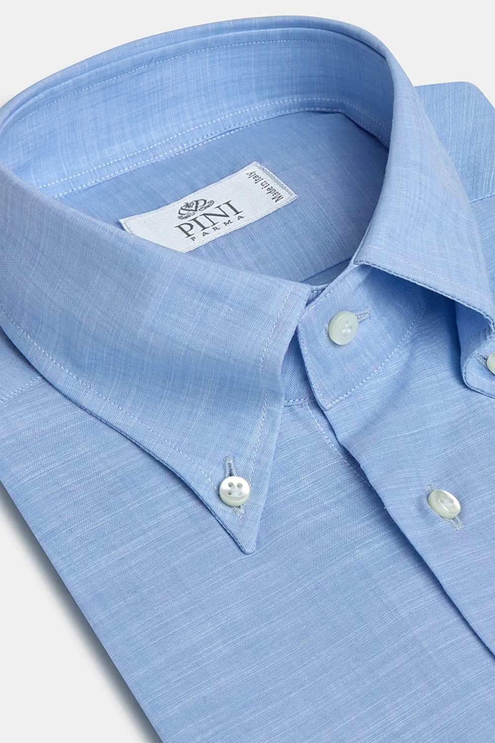 camicia button-down in bamboo azzurro "Collezione Sartoriale" - Made In Italy