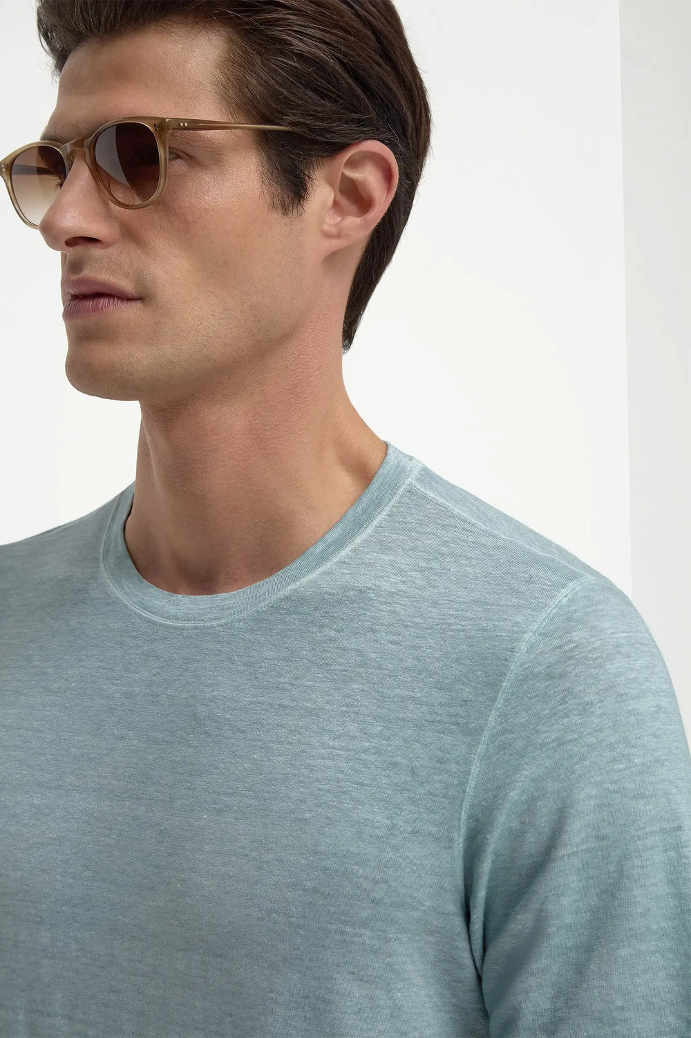 Light blue linen t-shirt - Made in Italy