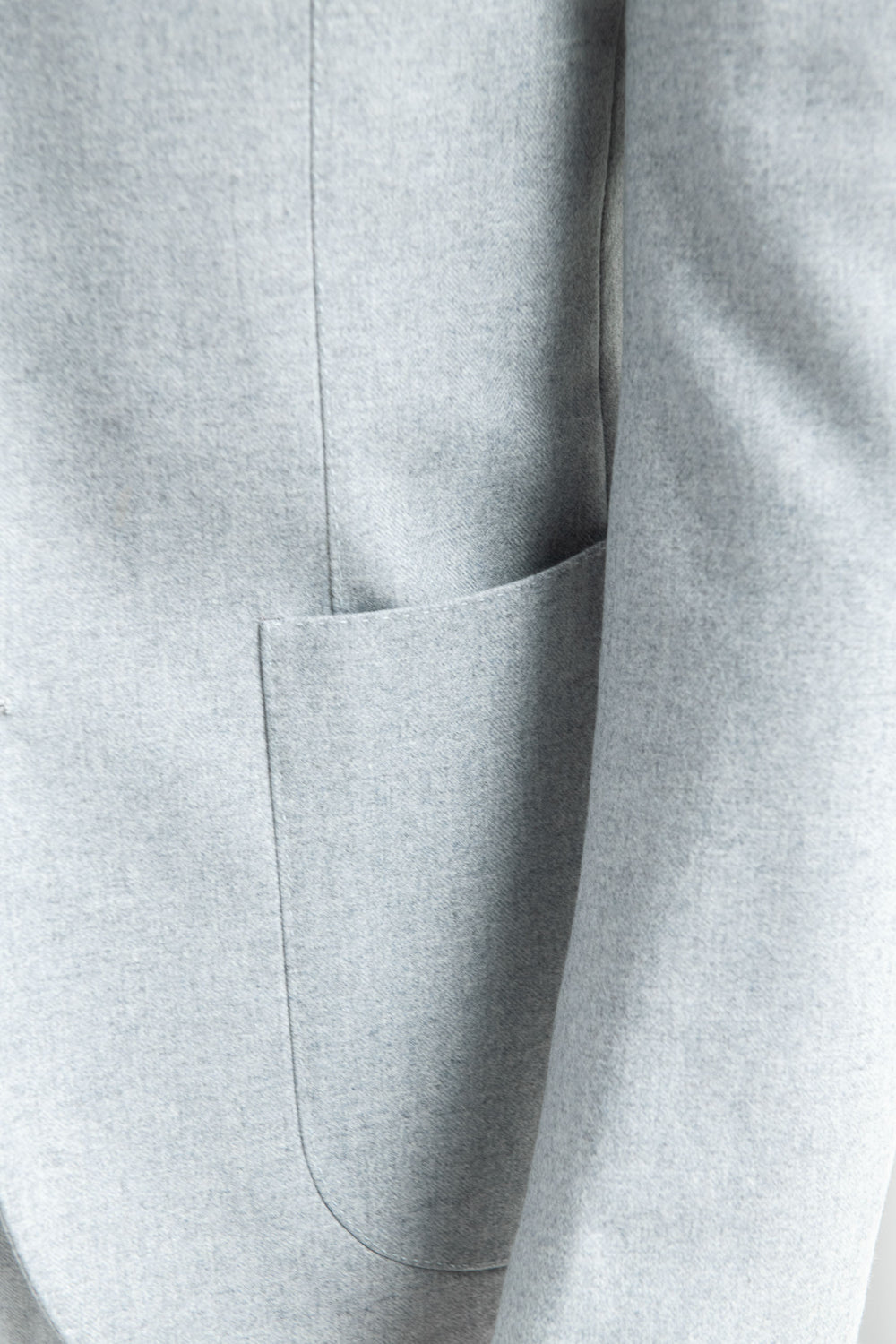 Light blue herringbone wool and cashmere suit – Made in Italy