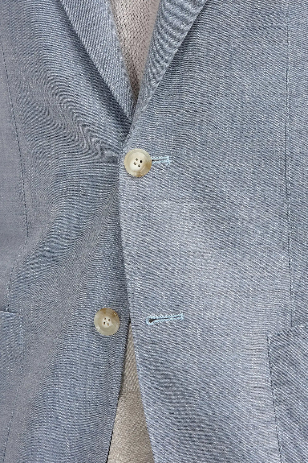 Veste en laine et lin bleu clair - Made in Italy