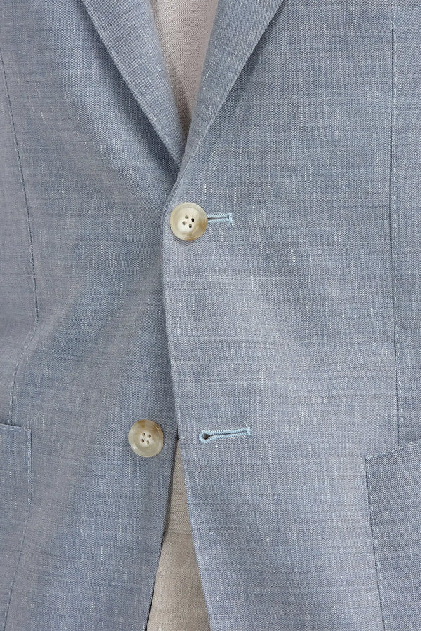 Veste en laine et lin bleu clair - Made in Italy