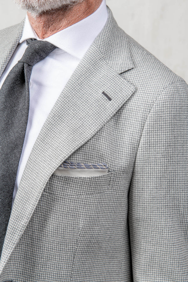 Light grey houndstooth suit | Made in Italy | Pini Parma