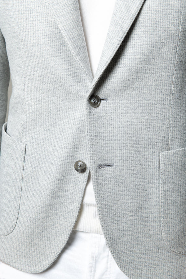 Veste en jersey pied-de-poule gris clair - Made in Italy