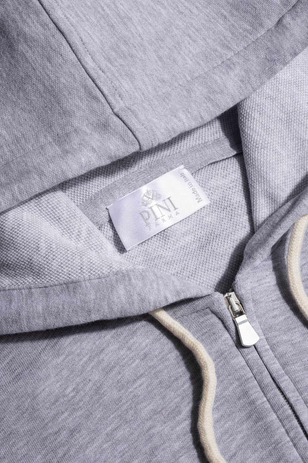 Light Grey Leisure Zip Hoodie - Made in Italy