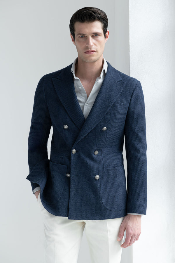 Veste croisée bleu marine - Made in Italy