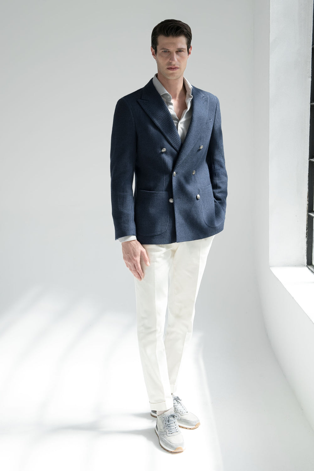 Navy double breasted jacket - Made in Italy