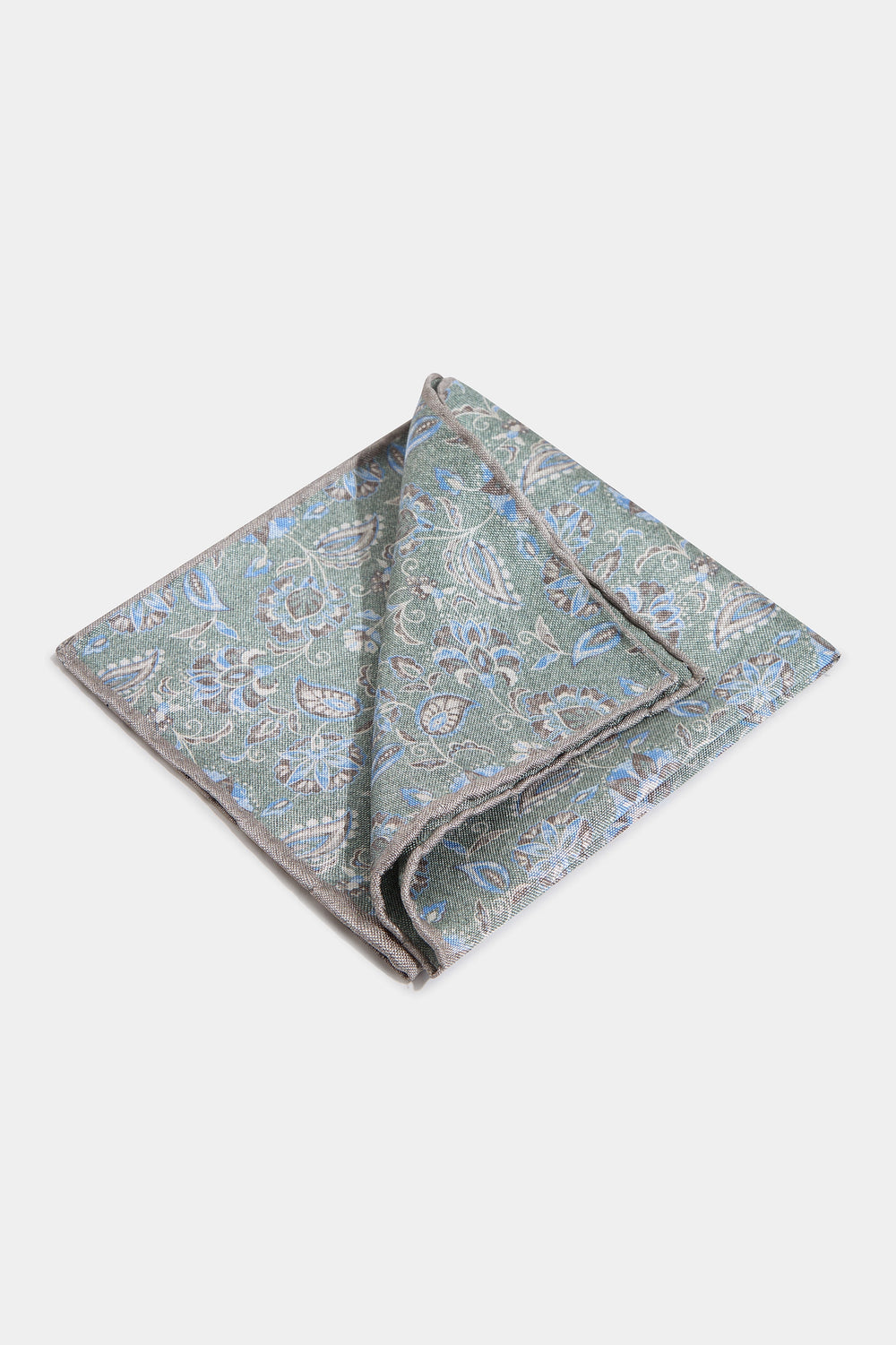 Sage flower fancy pocket square - Made in Italy