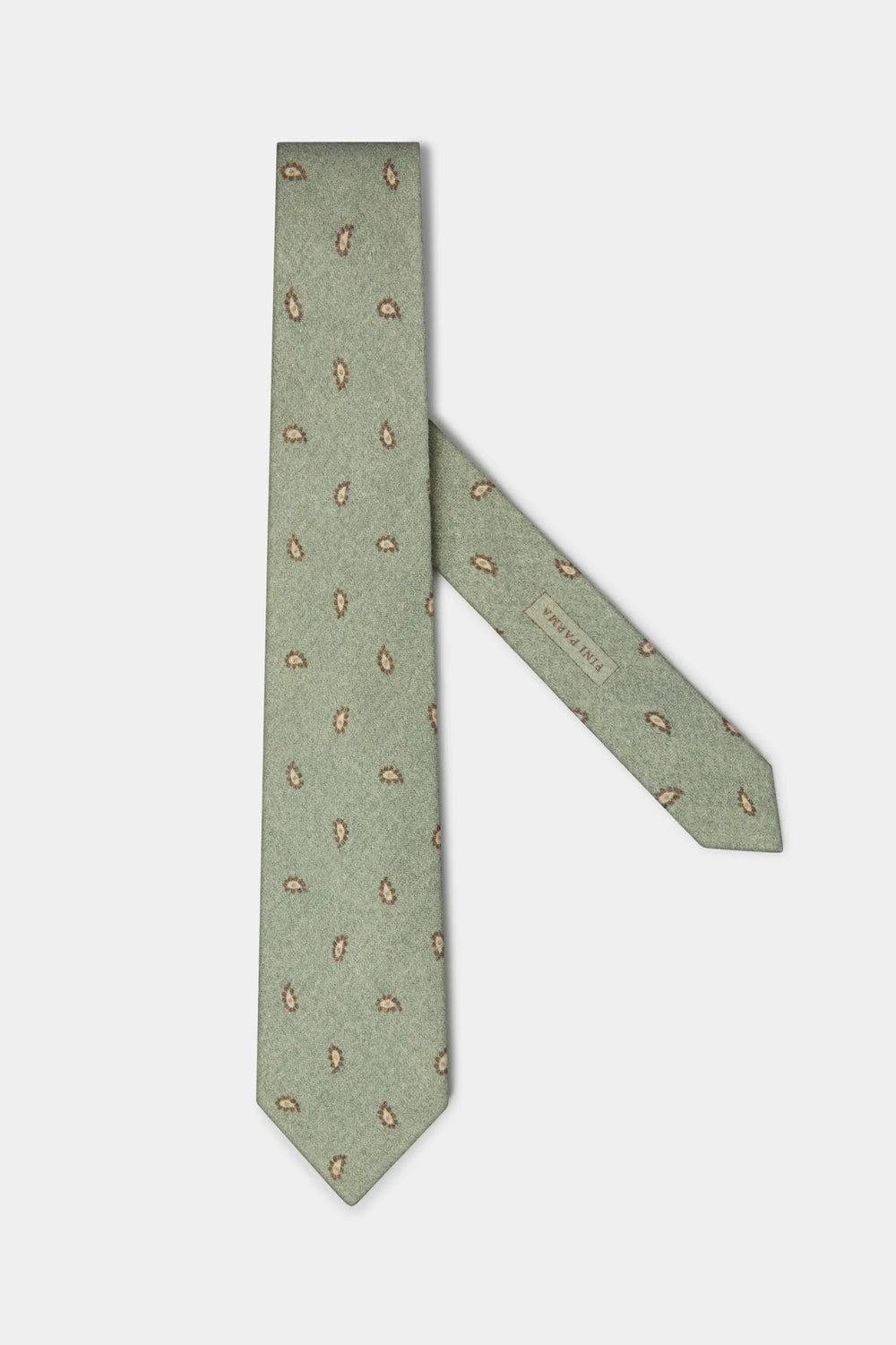 Sage paisley tie - Made In Italy