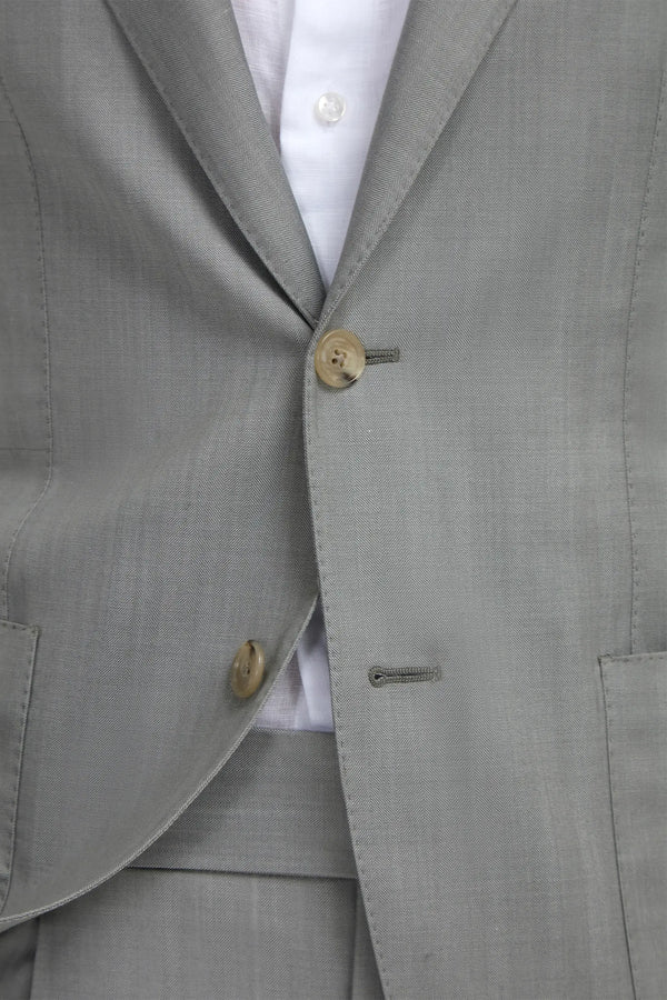 Sage solaro wool and silk suit - Made in Italy