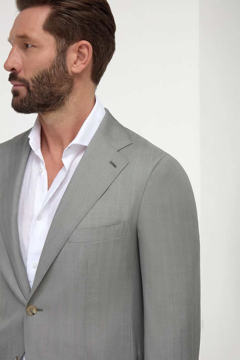 Sage solaro wool and silk suit - Made in Italy