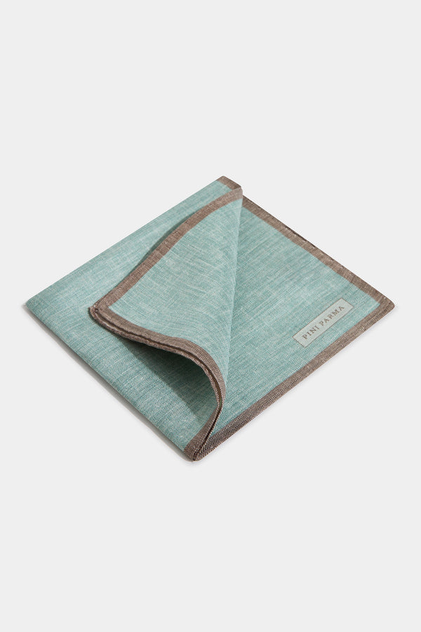 Sage reversible pocket square - Made in Italy