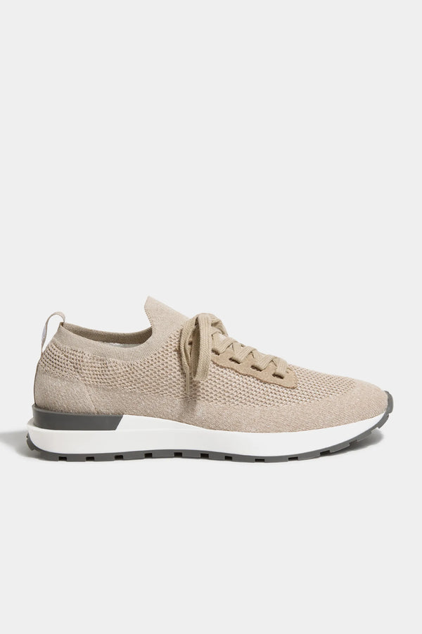 Sand knitted sneakers - Made In Italy