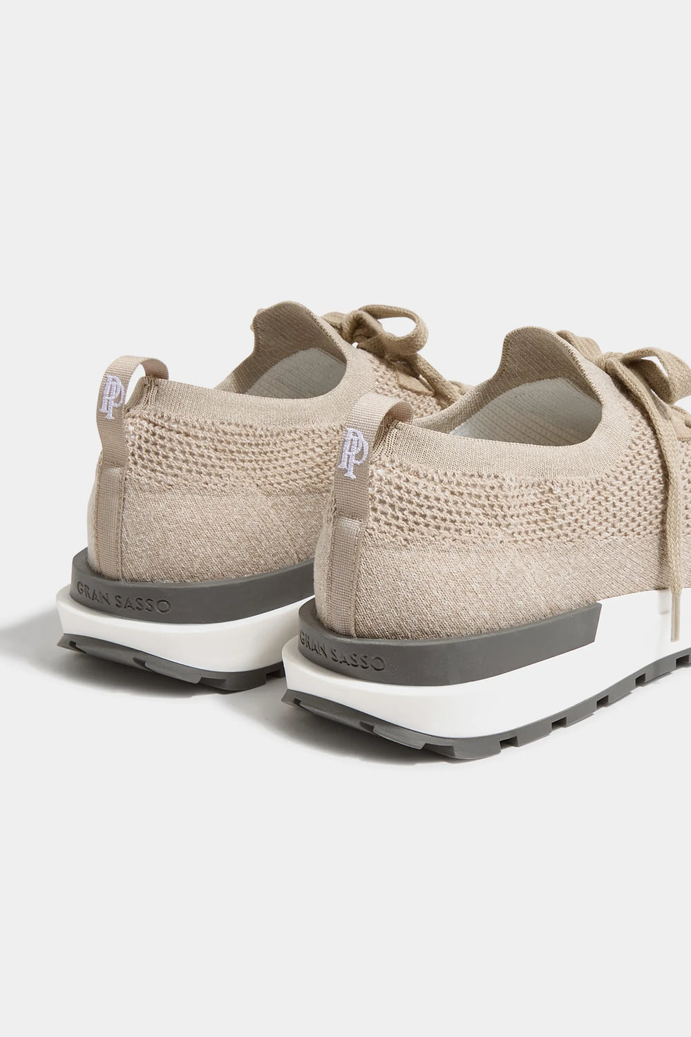 Sand knitted sneakers - Made In Italy