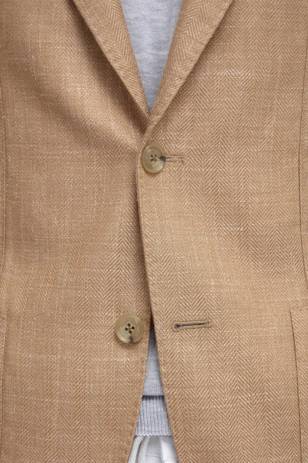 Veste à chevrons beige - Made in Italy