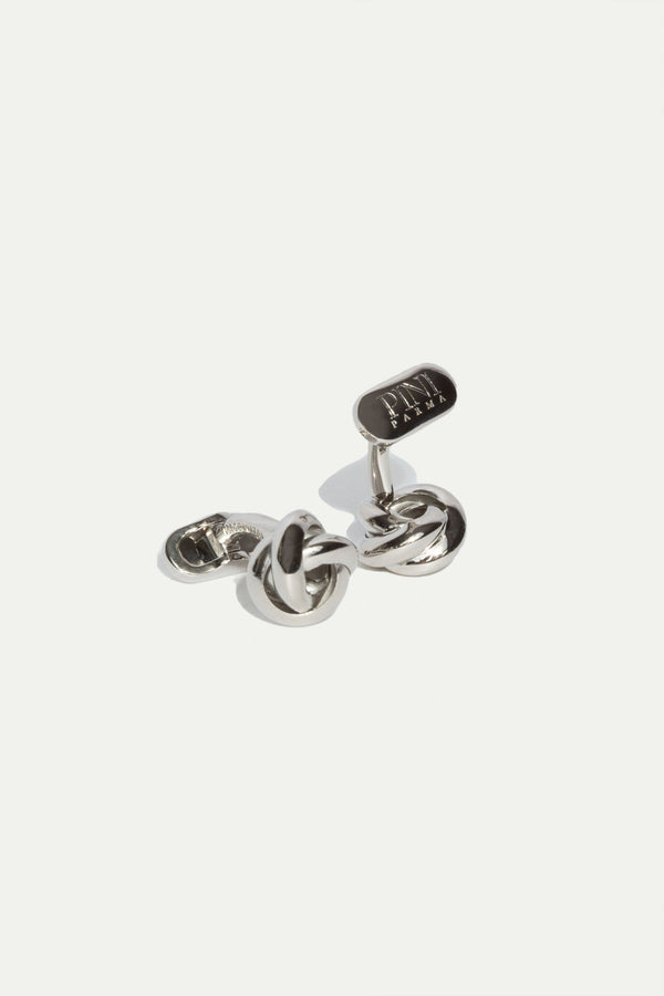 Boutons de manchette en argent avec noeud - Made in Italy